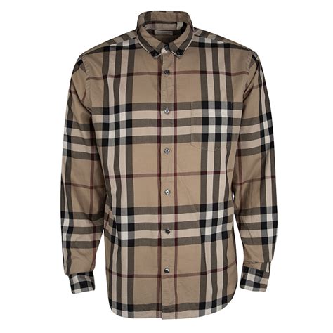 burberry brown button up|burberry button up long sleeve.